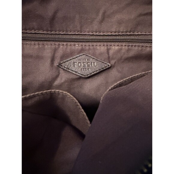 Cherry Blossom Emerson Canvas and Leather Fossil Hobo Handbag No Strap - Picture 3 of 8